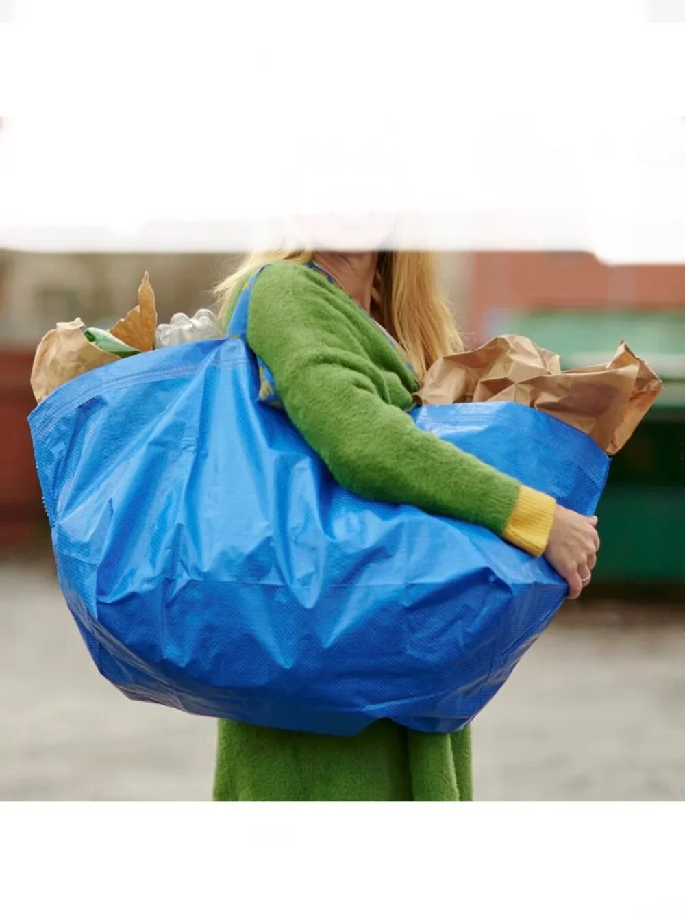 Lot of 5 IKEA FRAKTA Oversized Blue Shopping/Laundry Tote Bags